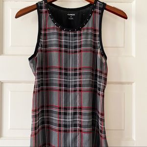 Plaid sheer tank